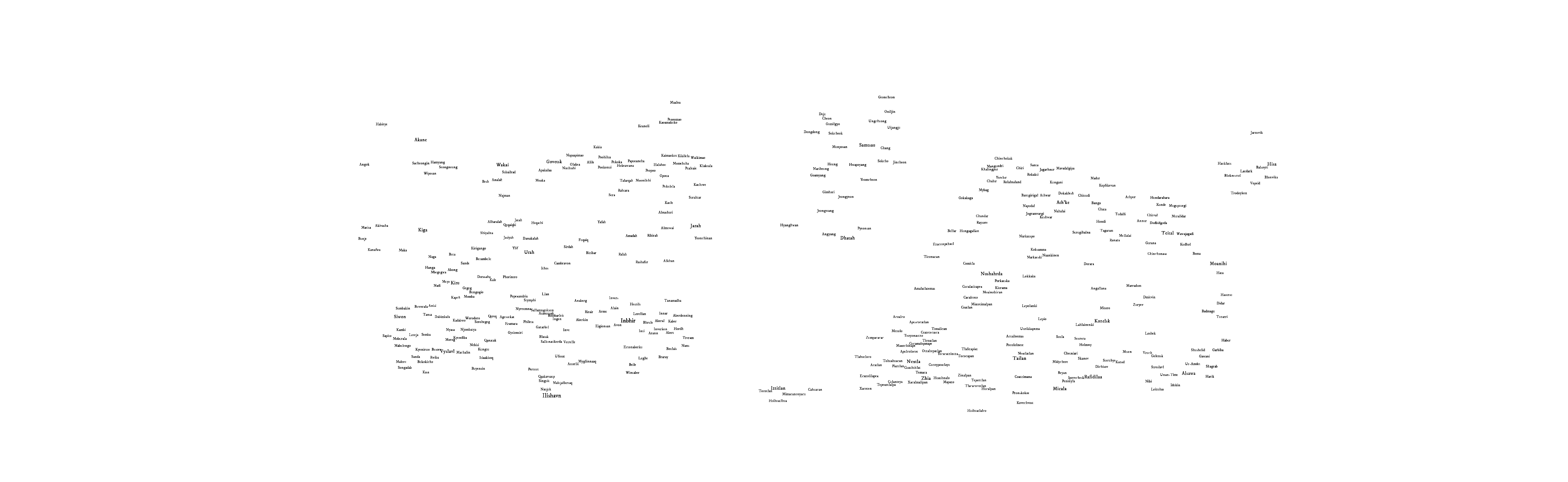 Settlement names overlay